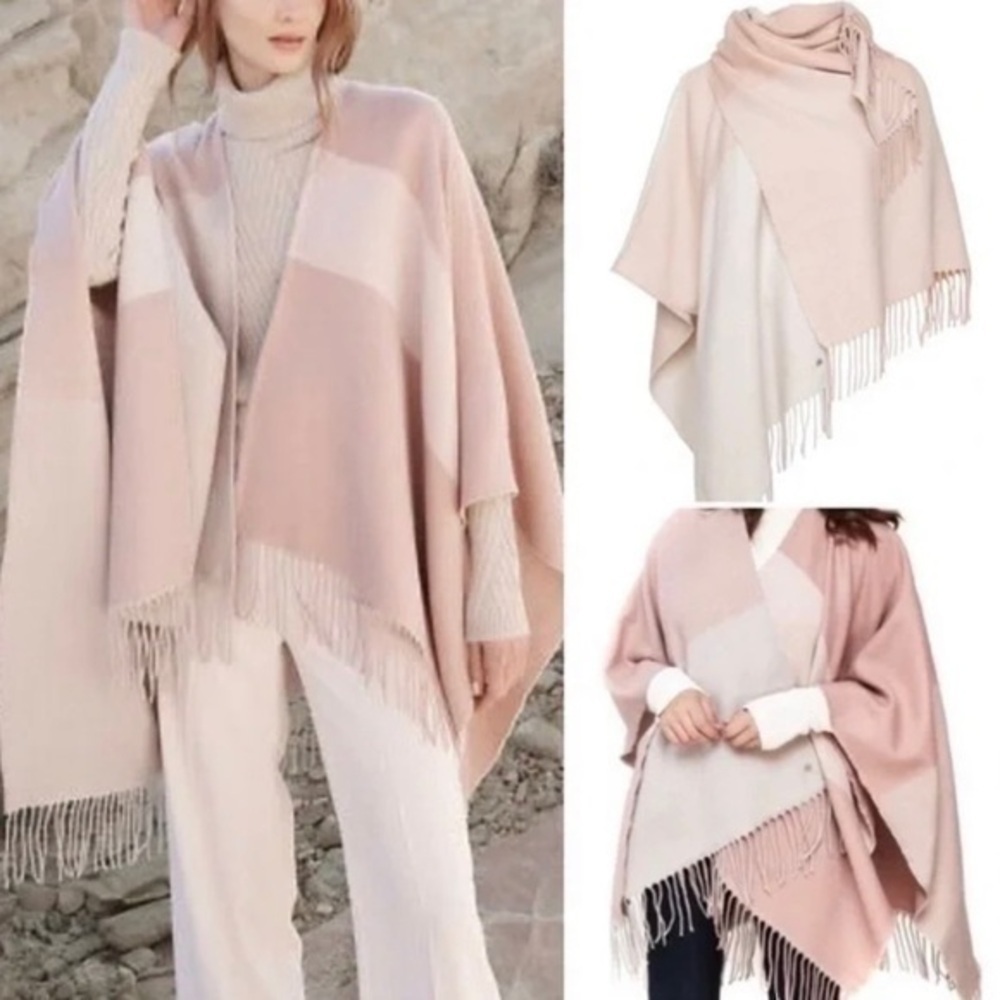 Soia & Kyo Woven Scarfigan With Fringe Scarf Cardigan Wrap